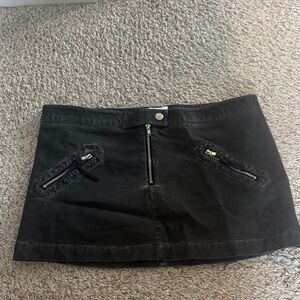 With Jean Dark Gray Mini Skirt